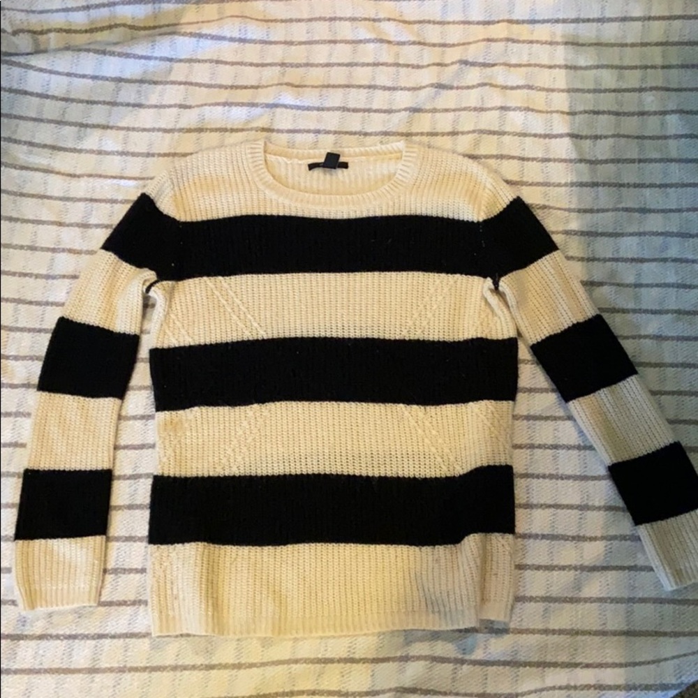 Black and white striped sweater